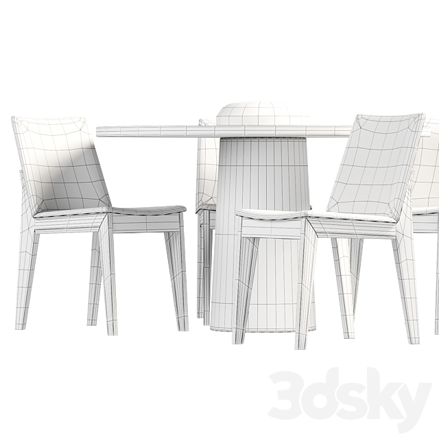 Dining set by Scandinaviandesigns 3DSMax File - thumbnail 3