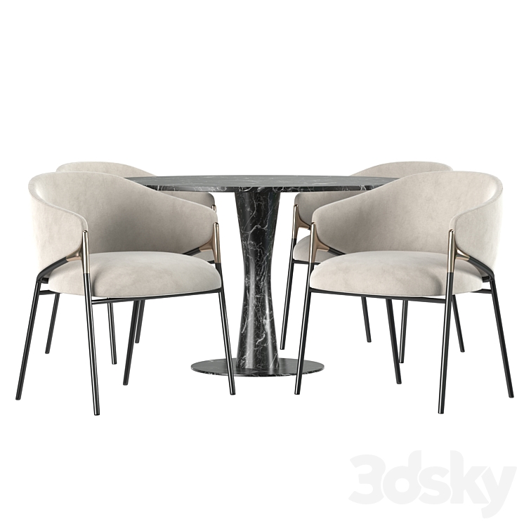 Dining set by Segis 3DS Max Model - thumbnail 2