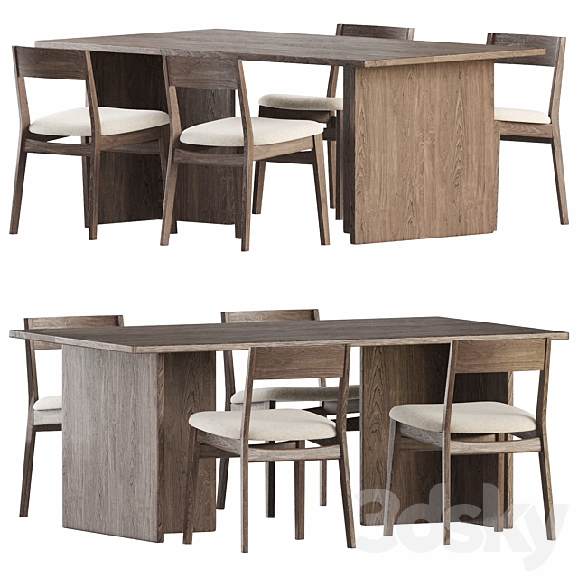 Dining set by West&elm 3DSMax File - thumbnail 1