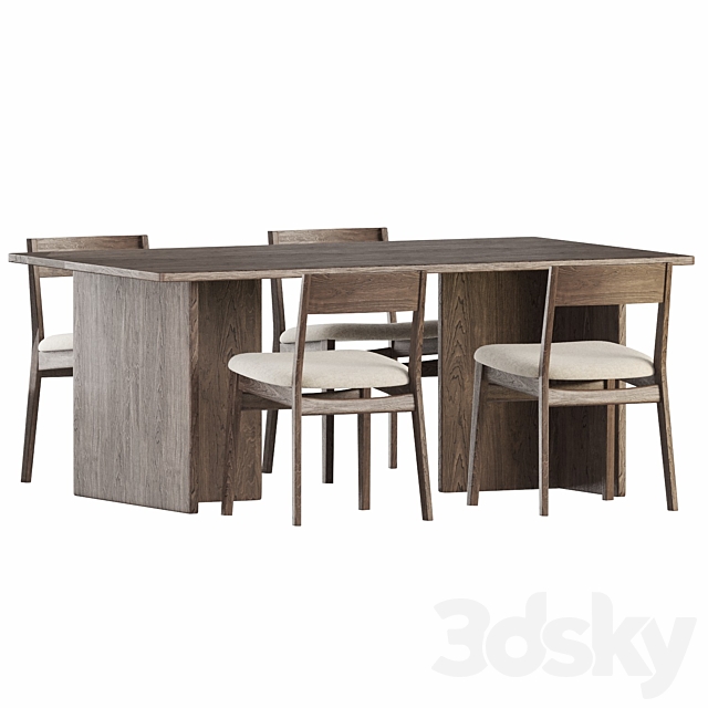 Dining set by West&elm 3DSMax File - thumbnail 2