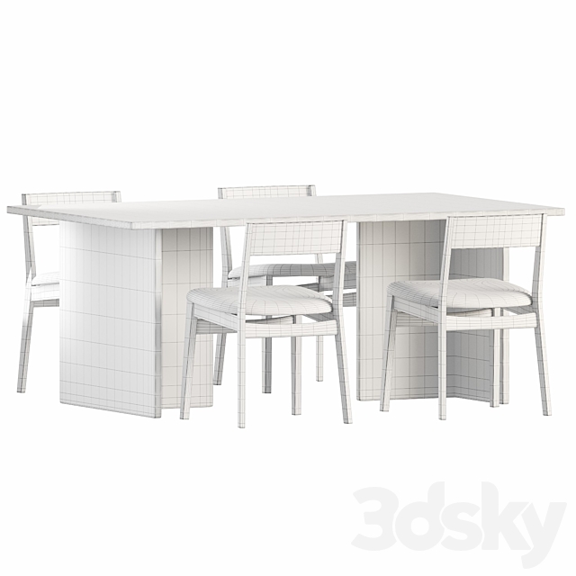 Dining set by West&elm 3DSMax File - thumbnail 3