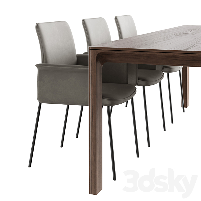 Dining set christine kroencke porto table _ jaro 200 chair 3DSMax File - thumbnail 4