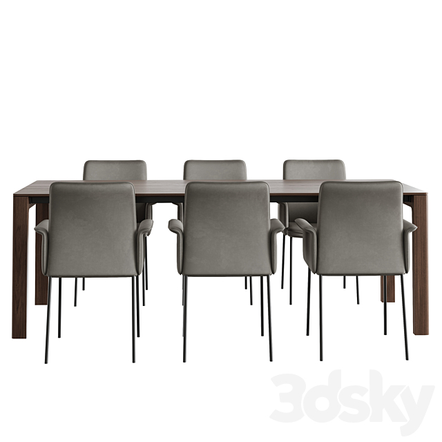 Dining set christine kroencke porto table _ jaro 200 chair 3DSMax File - thumbnail 5