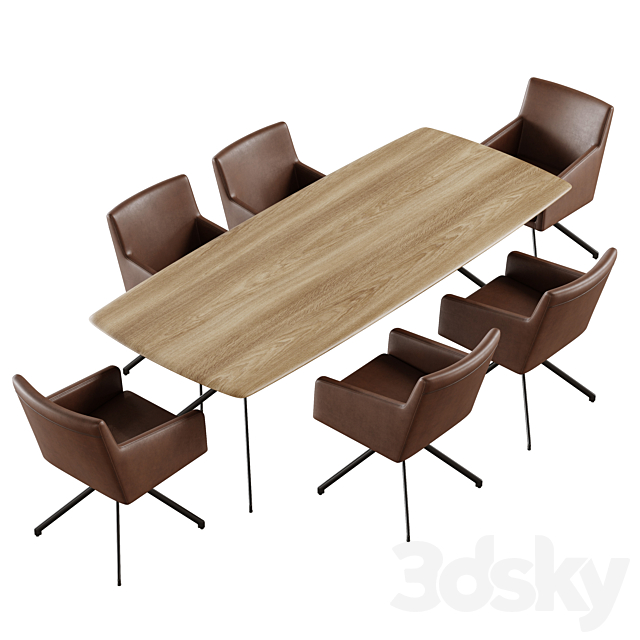 dining set christine kroencke taras table yuma chair 3DSMax File - thumbnail 3