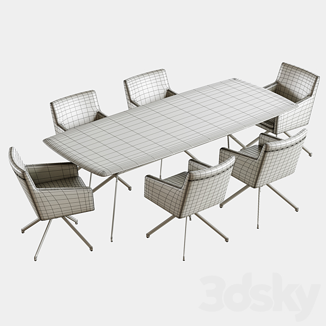 dining set christine kroencke taras table yuma chair 3DSMax File - thumbnail 5