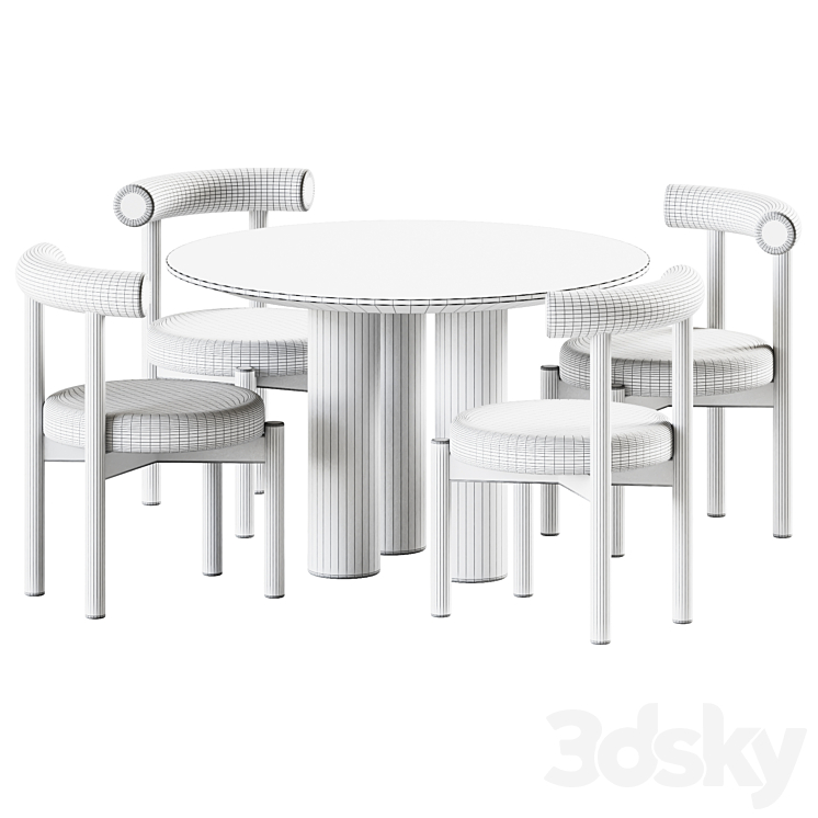 Dining Set Dame Chair and Mojave Table by Lulu and Georgia 3DS Max Model - thumbnail 2