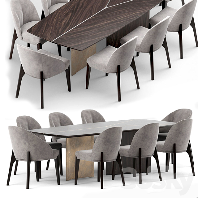 Dining Set Epsilon Arketipo 3DS Max Model - thumbnail 2