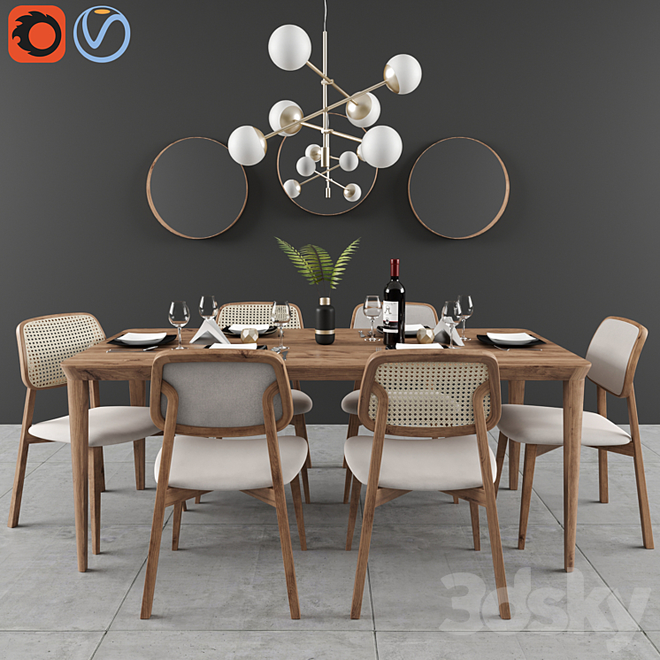 Dining set Lider 01 3DS Max - thumbnail 1