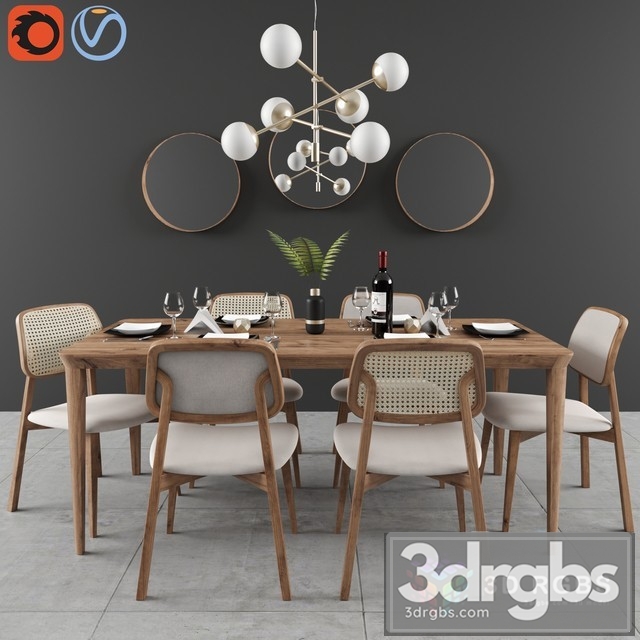 Dining Set Lider 3dsmax Download - thumbnail 1