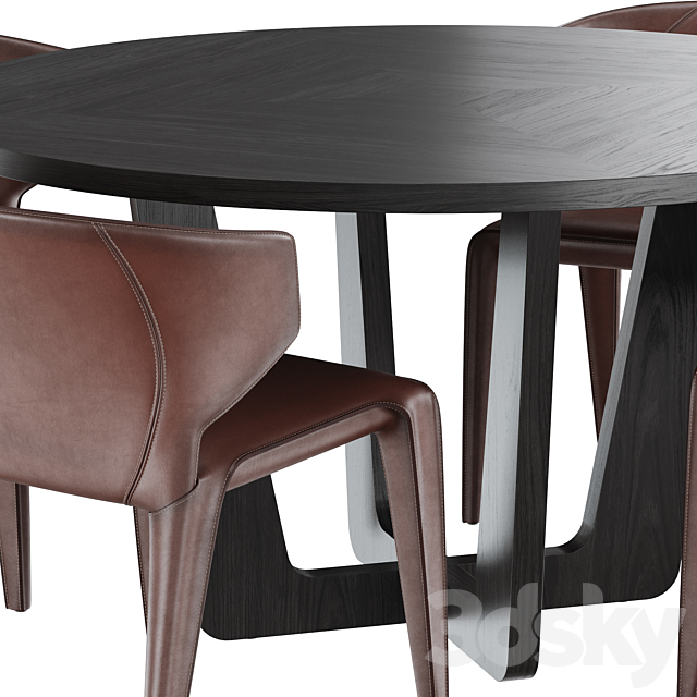 Dining set natuzzi clio chair circus table 3DSMax File - thumbnail 4