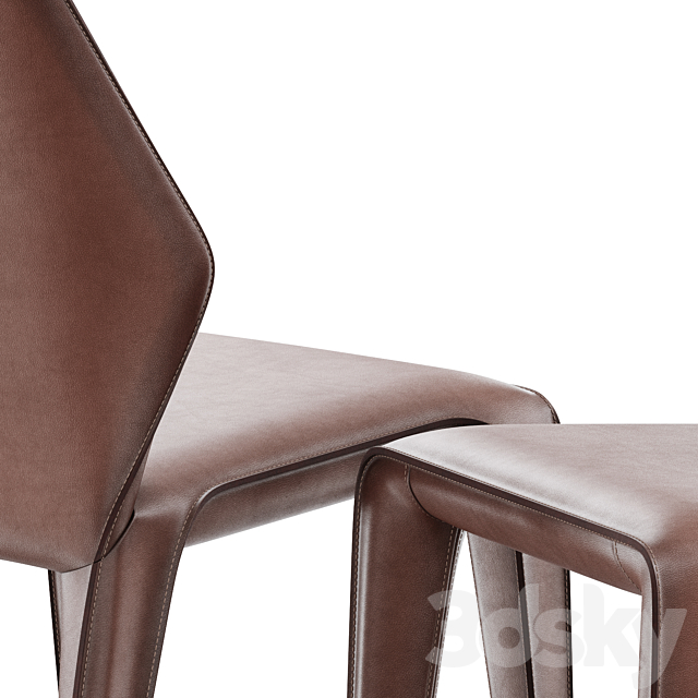 Dining set natuzzi frida chair C014 hex table E015 3DSMax File - thumbnail 2