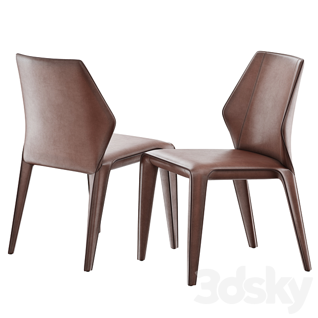 Dining set natuzzi frida chair C014 hex table E015 3DSMax File - thumbnail 3