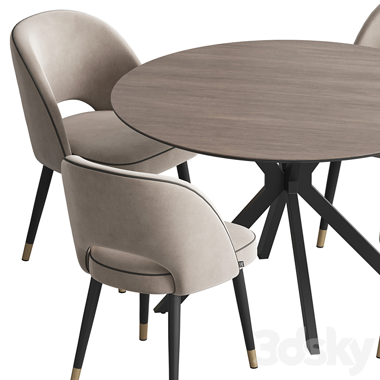 Dining set Ralf table Cliff chair 3DS Max - thumbnail 2