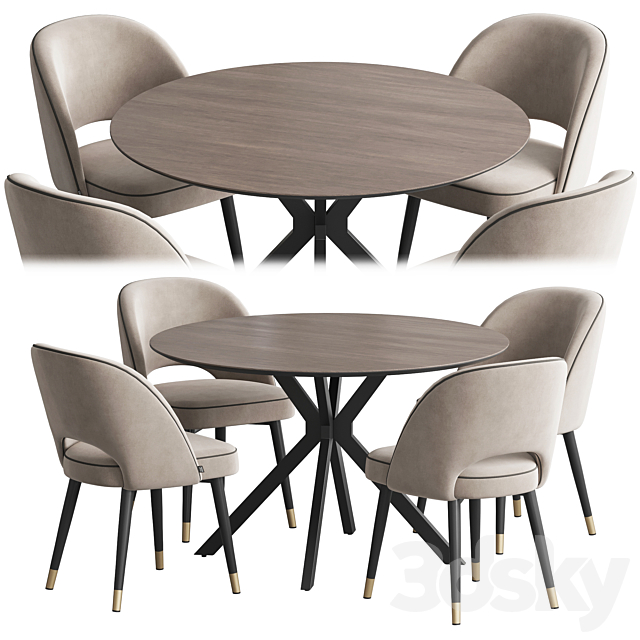 Dining set Ralf table Cliff chair 3DSMax File - thumbnail 1