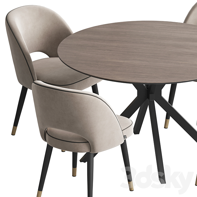 Dining set Ralf table Cliff chair 3DSMax File - thumbnail 2