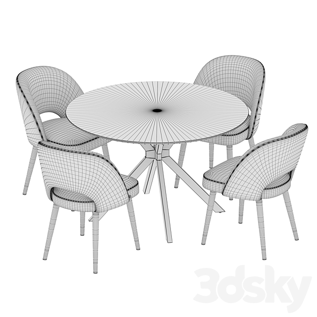 Dining set Ralf table Cliff chair 3DSMax File - thumbnail 3