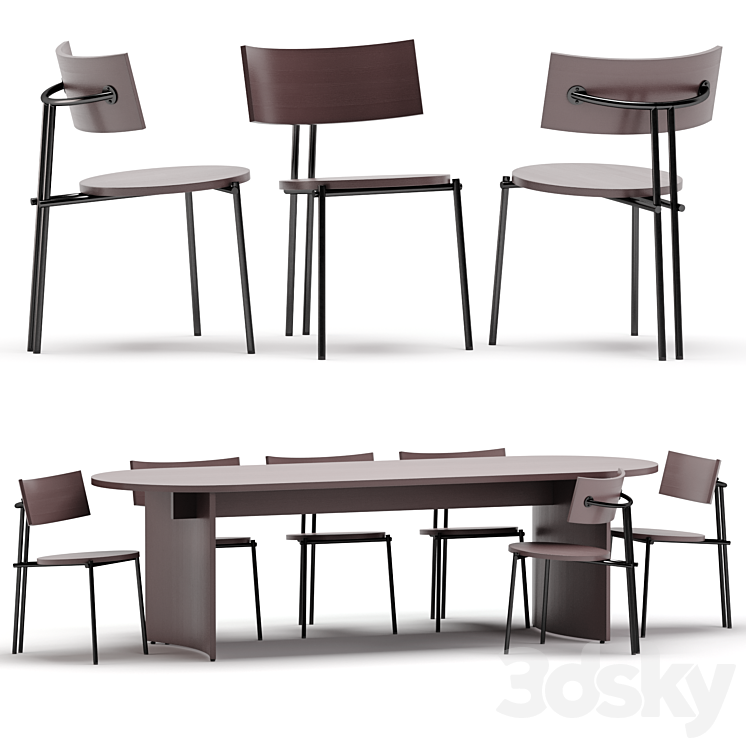 Dining set – Tamo 3DS Max Model - thumbnail 2