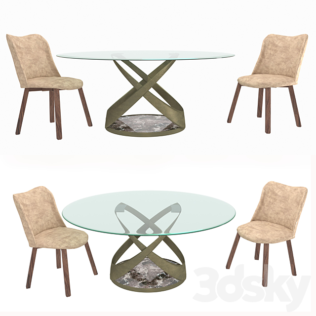 Dining set tonin Casa 3DSMax File - thumbnail 1