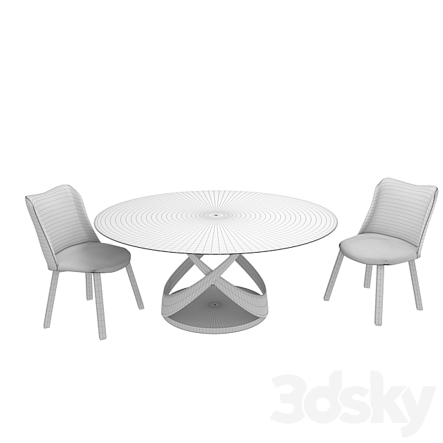 Dining set tonin Casa 3DSMax File - thumbnail 2