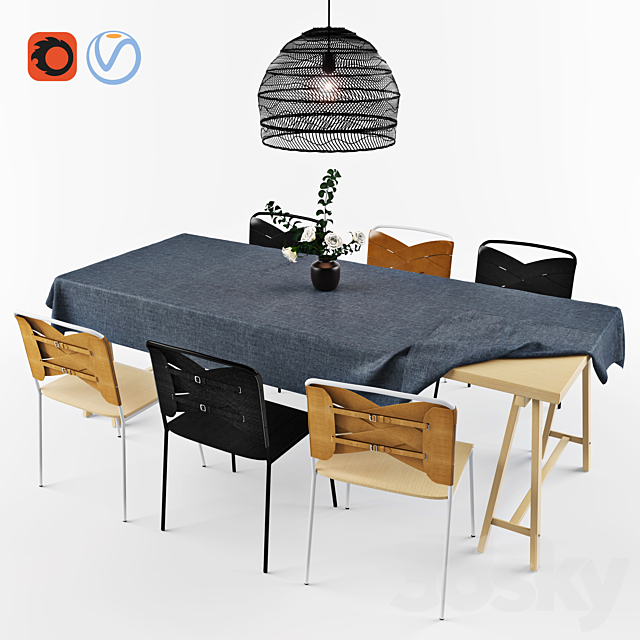 Dining Set – Torso Chair 3DSMax File - thumbnail 1