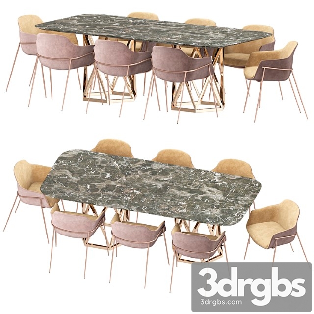 Dining set_3 2 3dsmax Download - thumbnail 1