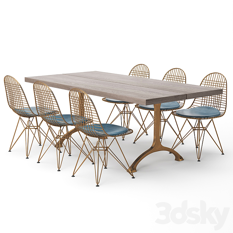 Dining Table 123 3DS Max Model - thumbnail 3