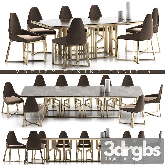 Dining Table 14 3dsmax Download - thumbnail 1