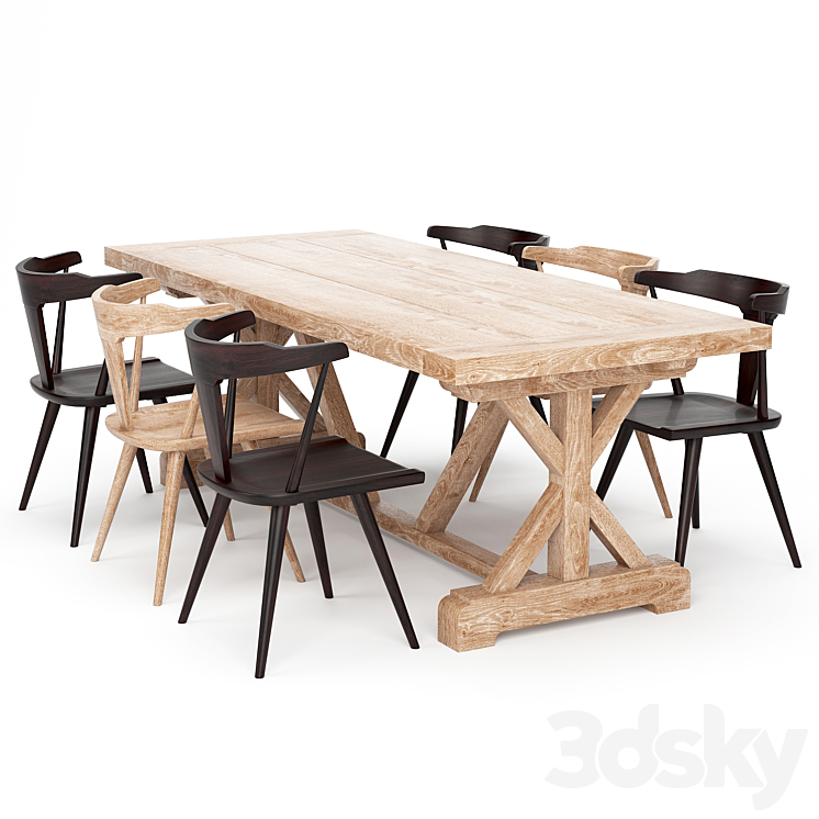 Dining Table 147 3DS Max Model - thumbnail 1