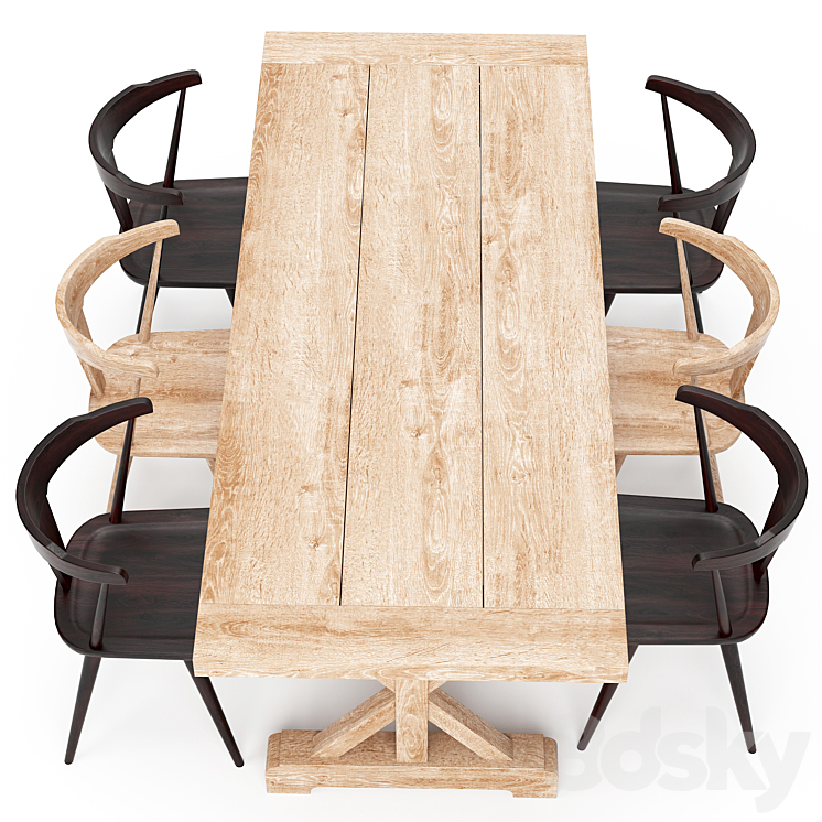 Dining Table 147 3DS Max Model - thumbnail 2