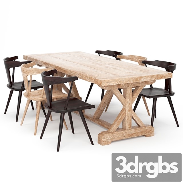 Dining Table 147 3dsmax Download - thumbnail 1