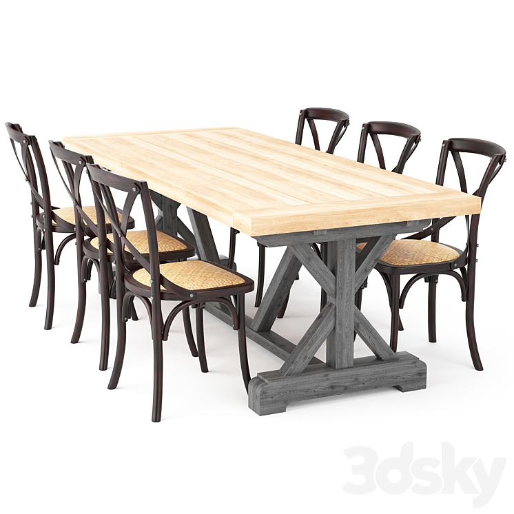 Dining Table 155 3DS Max Model - thumbnail 3