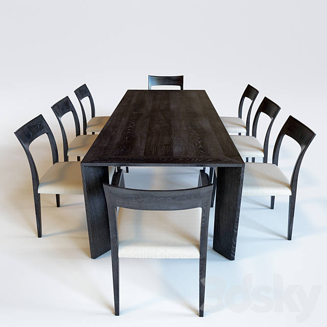 Dining Table 3DS Max Model - thumbnail 2