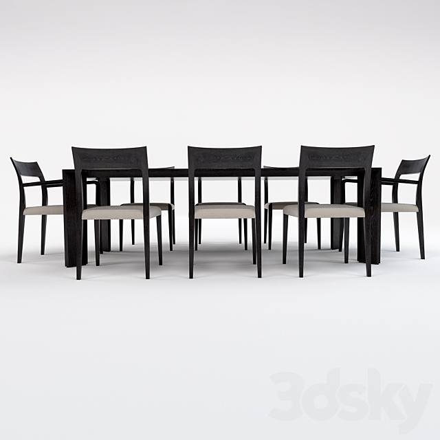 Dining Table 3DS Max Model - thumbnail 3