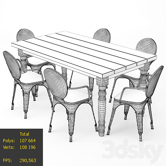 Dining Table 82 3DS Max Model - thumbnail 5