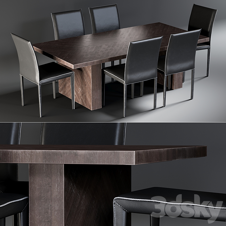 Dining Table Alexa & Chair Folio 3DS Max - thumbnail 1