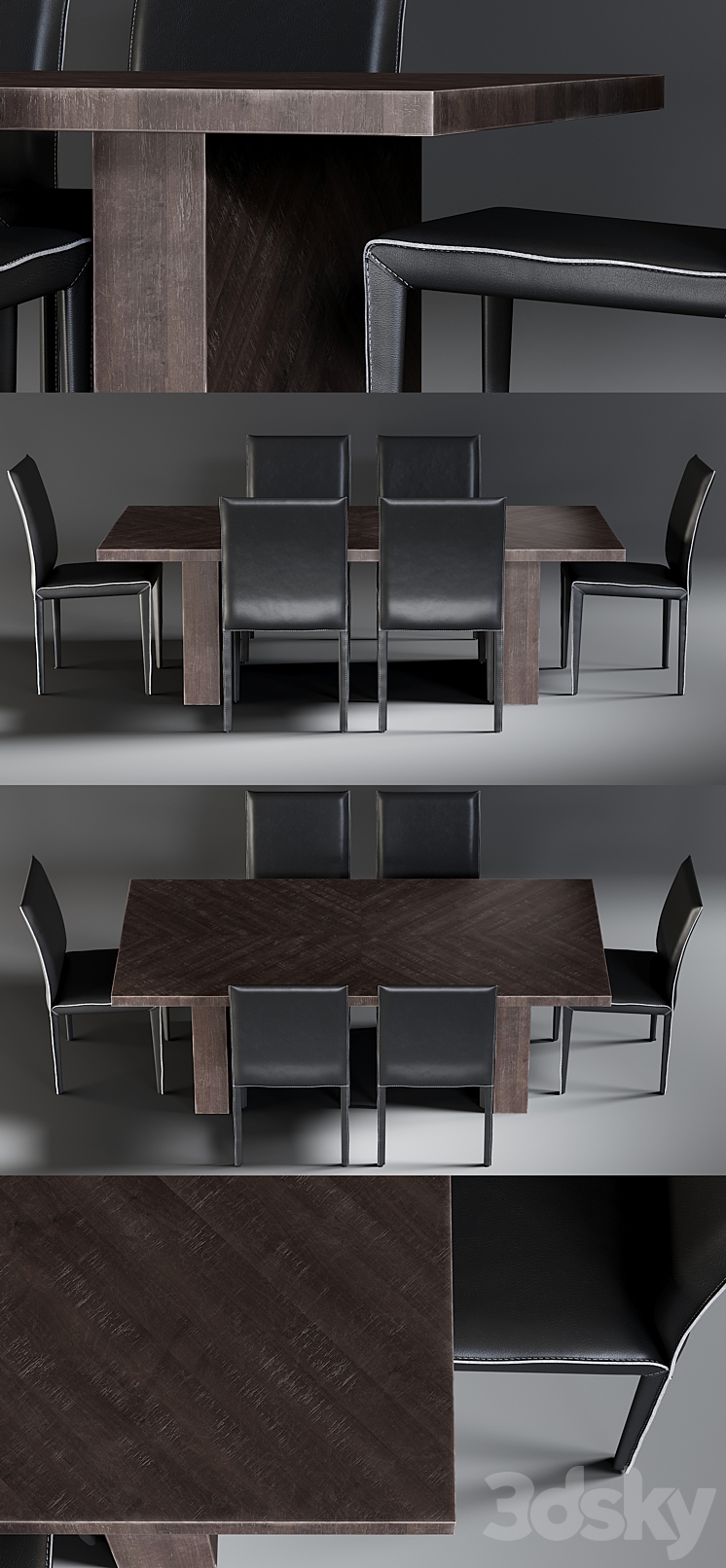 Dining Table Alexa & Chair Folio 3DS Max - thumbnail 2