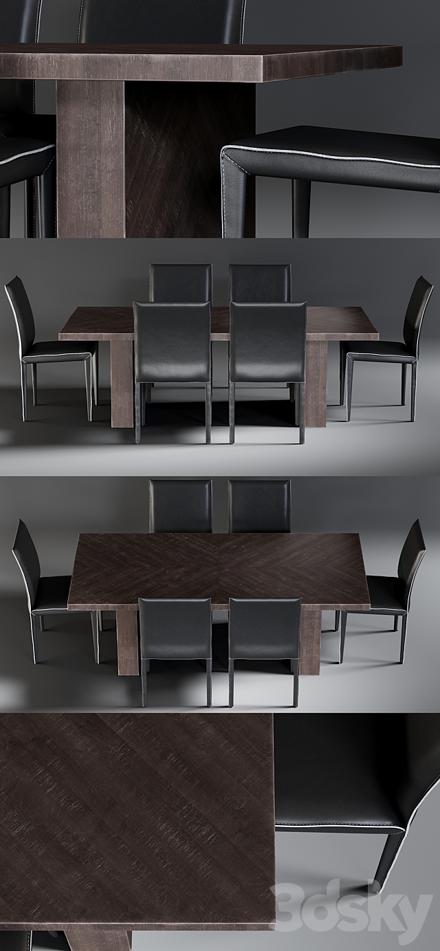 Dining Table Alexa & Chair Folio 3DSMax File - thumbnail 2