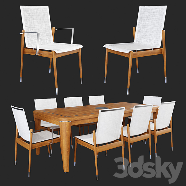 Dining table and armchair by atmosphera 3DSMax File - thumbnail 1