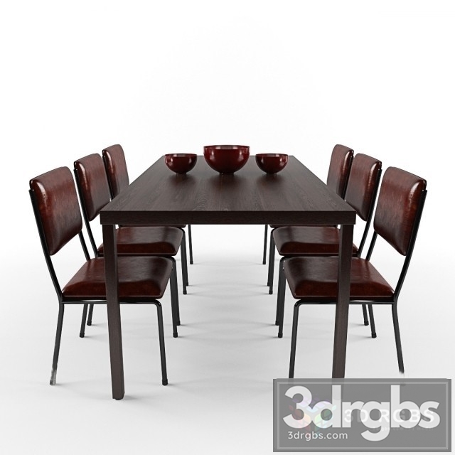 Dining Table and Chair 02 3dsmax Download - thumbnail 1