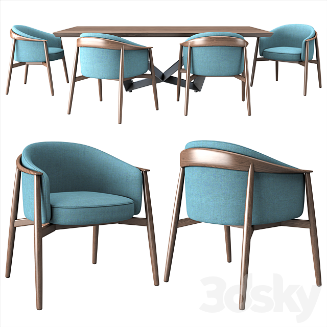 Dining table and chair # 8 3DSMax File - thumbnail 1