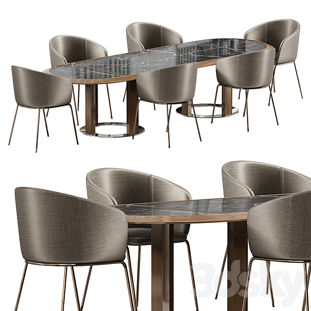 Dining table and chair Porada THAYL 3DSMax File - thumbnail 1