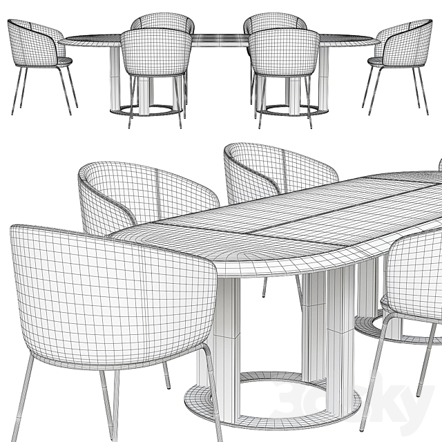 Dining table and chair Porada THAYL 3DSMax File - thumbnail 2