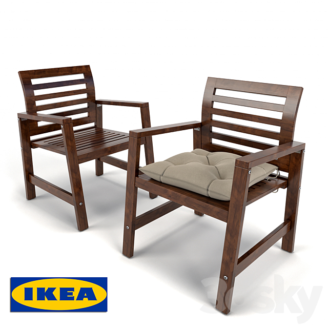 Dining table and chairs IKEA EPSARO 3ds Max - thumbnail 2