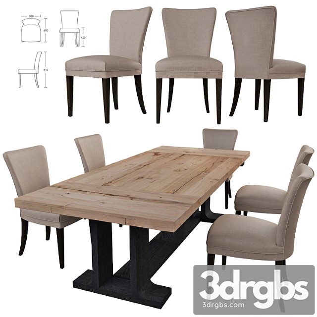 Dining table by christian liaigre – corvette table + chair paris-dining-chair - thumbnail 1