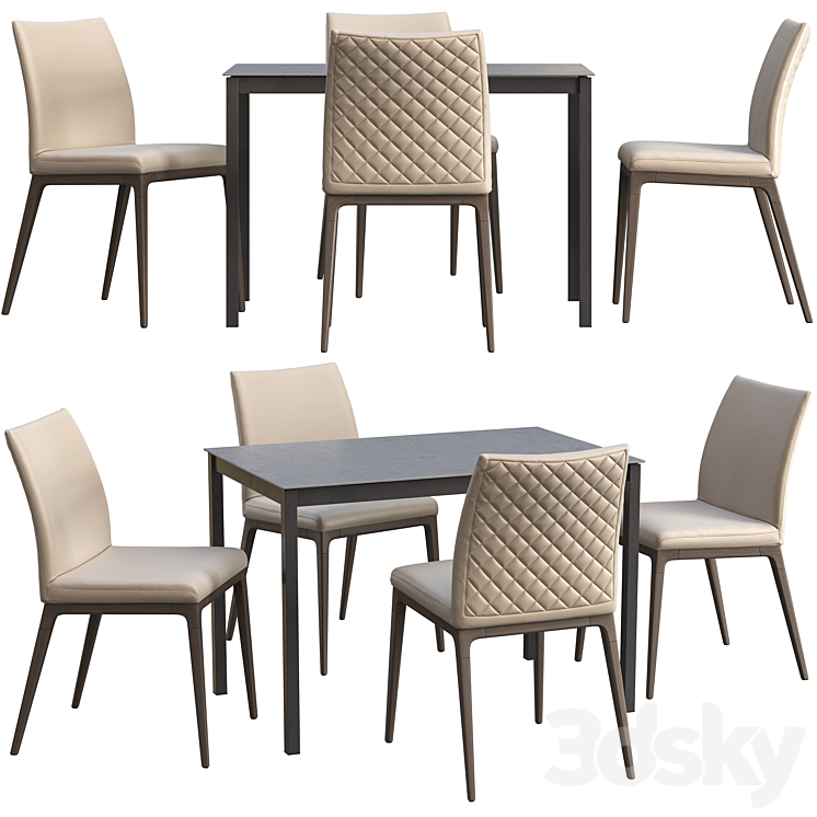 Dining table Connubia Snap + chair Romatti Soprano 3DS Max - thumbnail 2