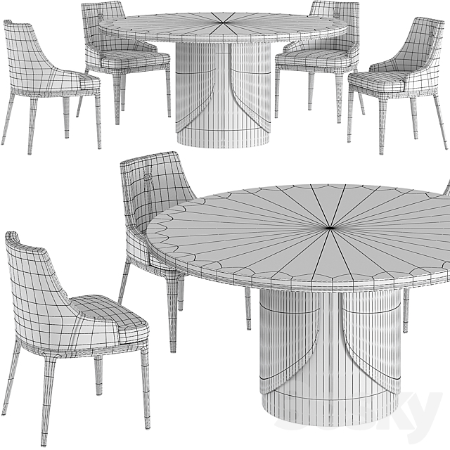 Dining table Frato Treviso + chair Aster Alaton 3DSMax File - thumbnail 4