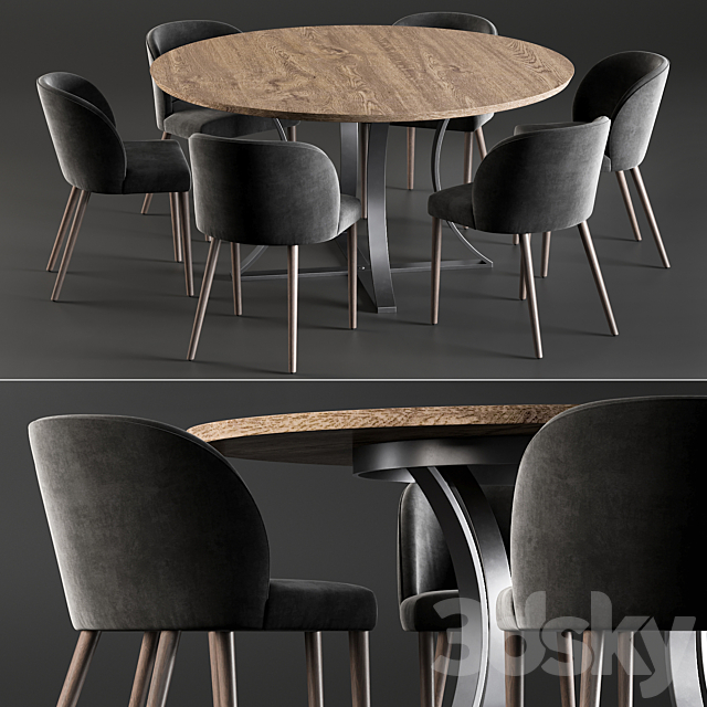 Dining Table Gage And Chair Camilie 3DSMax File - thumbnail 1