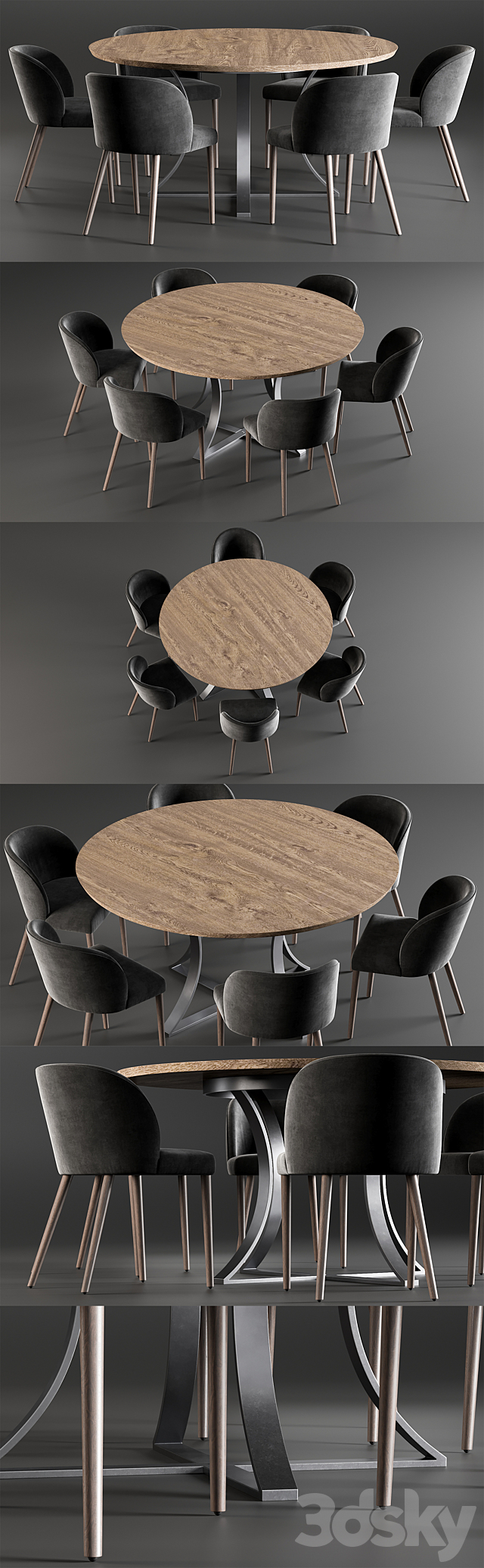 Dining Table Gage And Chair Camilie 3DSMax File - thumbnail 2