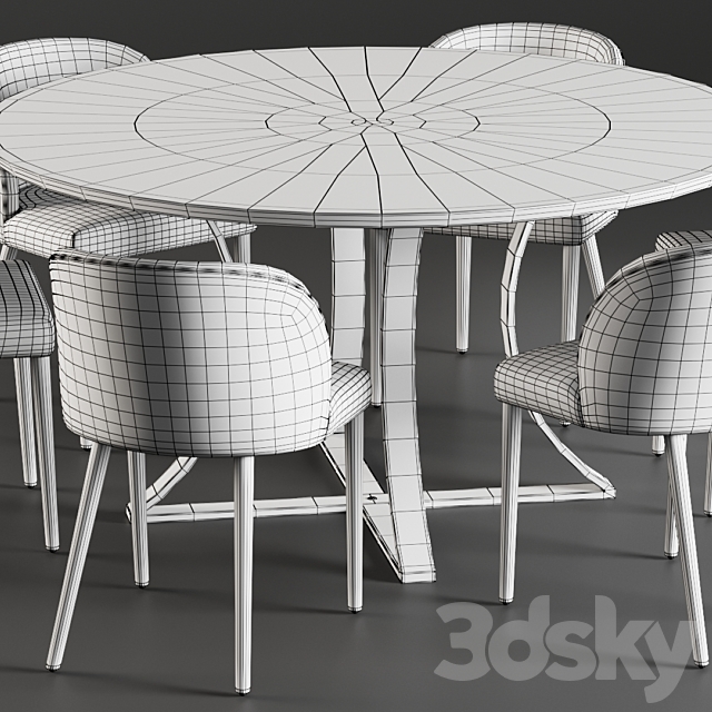 Dining Table Gage And Chair Camilie 3DSMax File - thumbnail 3