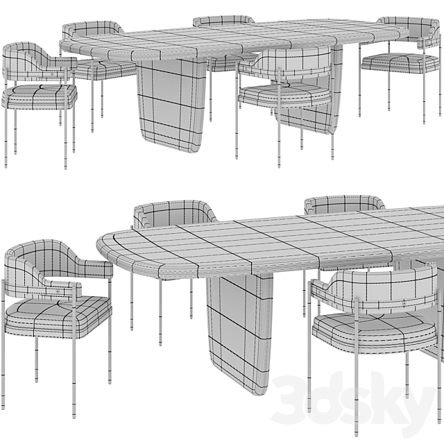 Dining table Laskasas Jeane + chair Laskasas Dale 3DSMax File - thumbnail 5